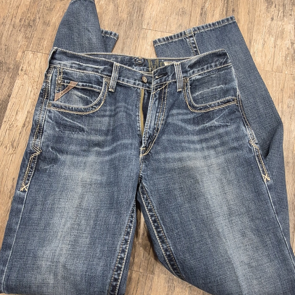 Ariat Men's Blue Straight Leg Jeans - Picture 3 of 4